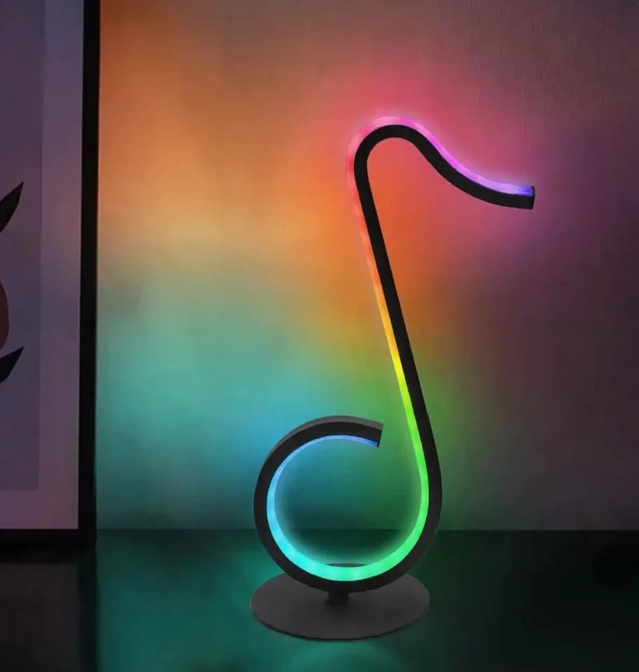 RGB atmosferinė lempa „Muzikos nata“ su nuotoliniu valdymu, USB maitinimu