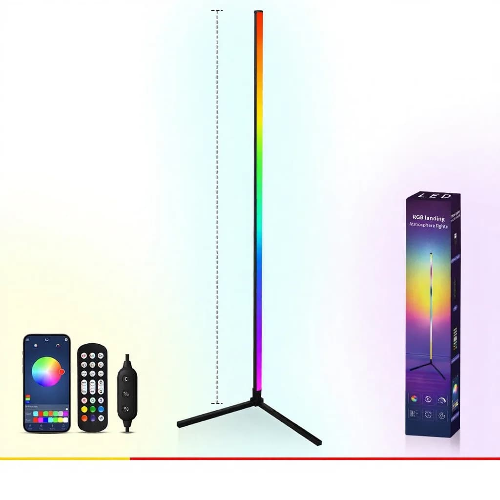 RGB grindų lempa su muzikos sinchronizavimu, nuotoliniu ir programėlės valdymu