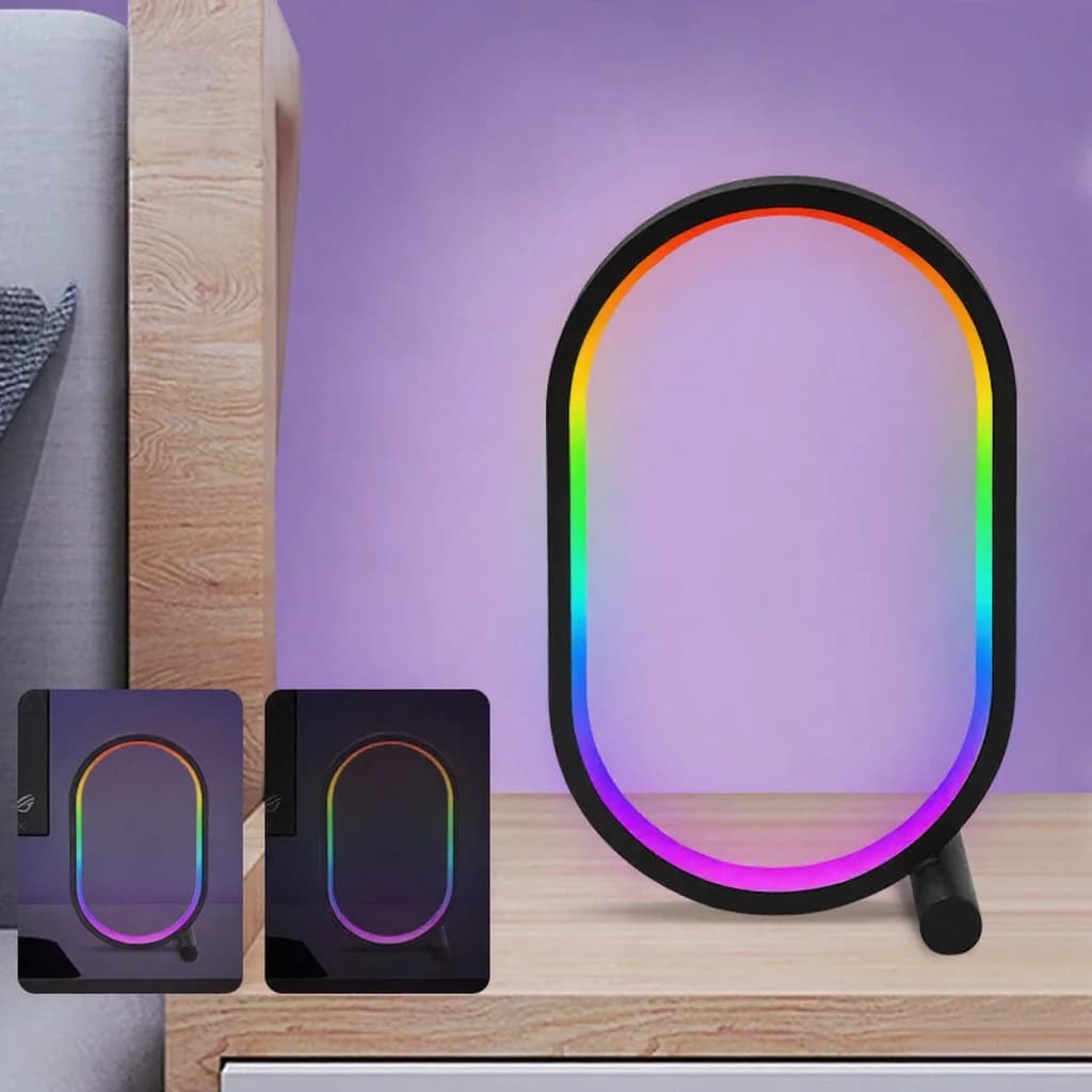 RGB stalinė lempa su muzikos sinchronizavimu, programėlės valdymu ir garsui jautriomis šviesomis