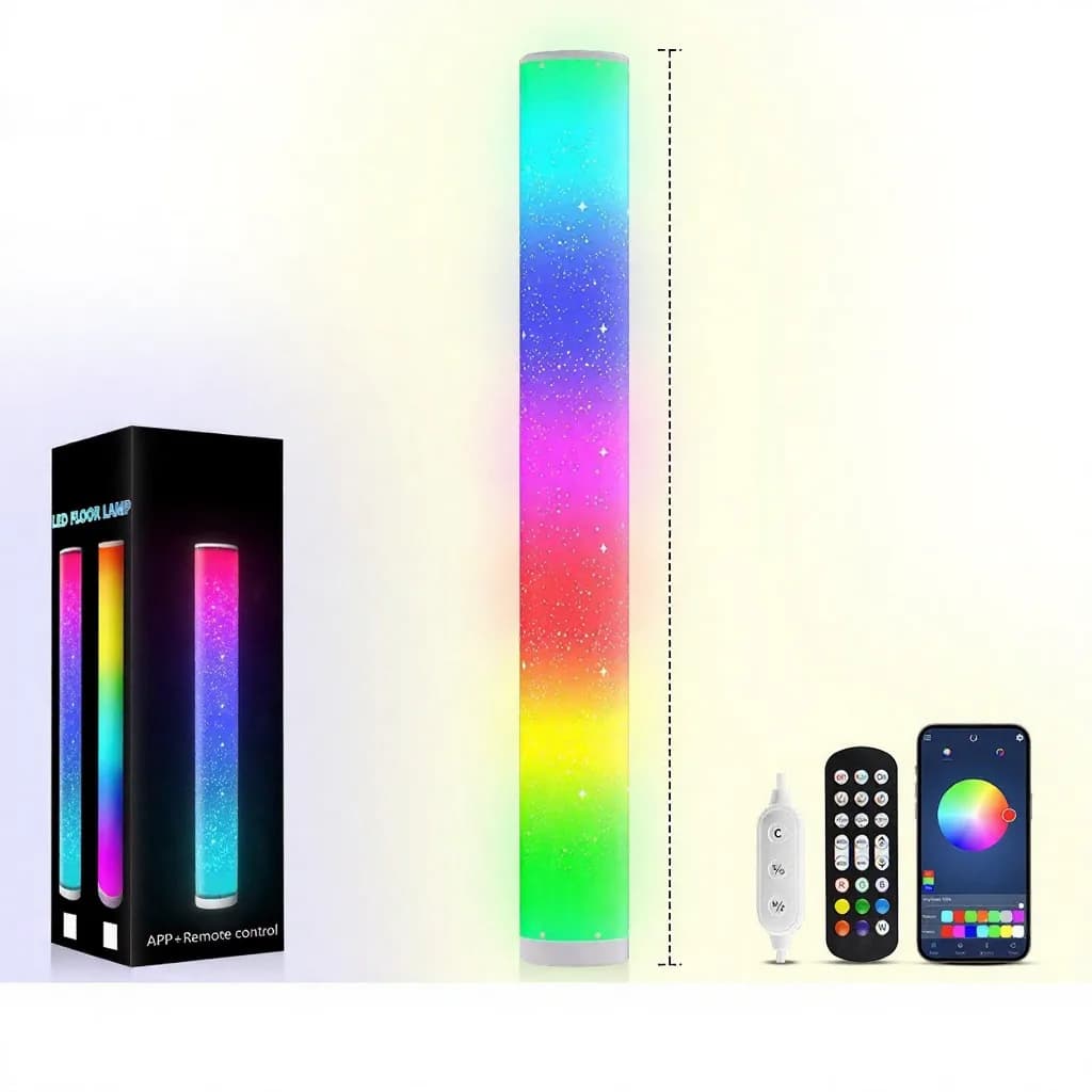 RGB LED grindų lempa su žvaigždžių raštu, nuotolinio ir programėlės valdymu