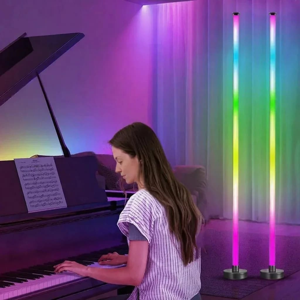 RGB grindų šviestuvas su muzikos sinchronizavimu, 360° švytėjimu, programėlės valdymu žaidimams