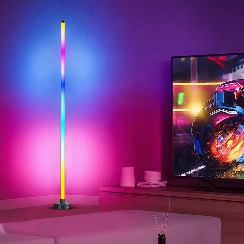 RGB spalvas keičianti grindų lempa su muzikos sinchronizavimu ir programėlės valdymu