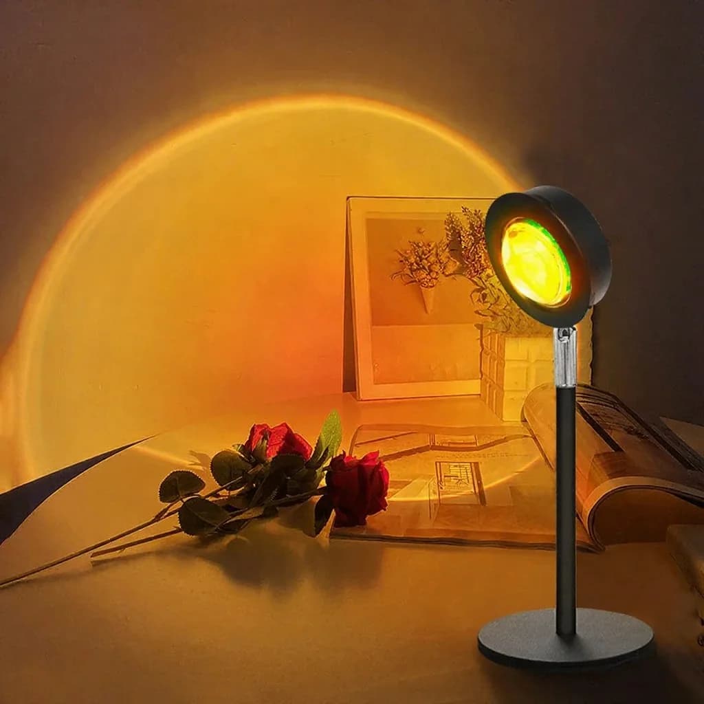 USB saulėlydžio projekcinė lempa RGB atmosferos šviesa stalui