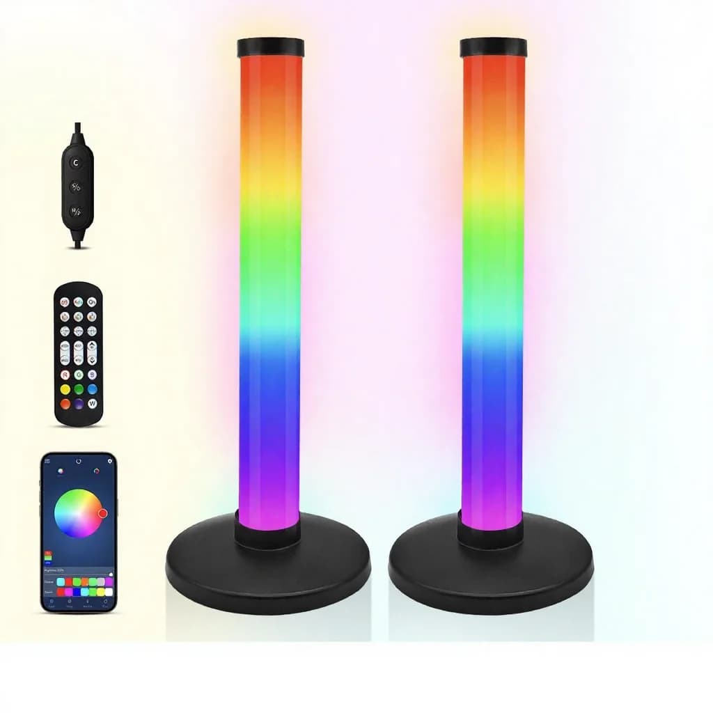 RGB atmosferos lempa su garso sinchronizavimu ir programėlės valdymu