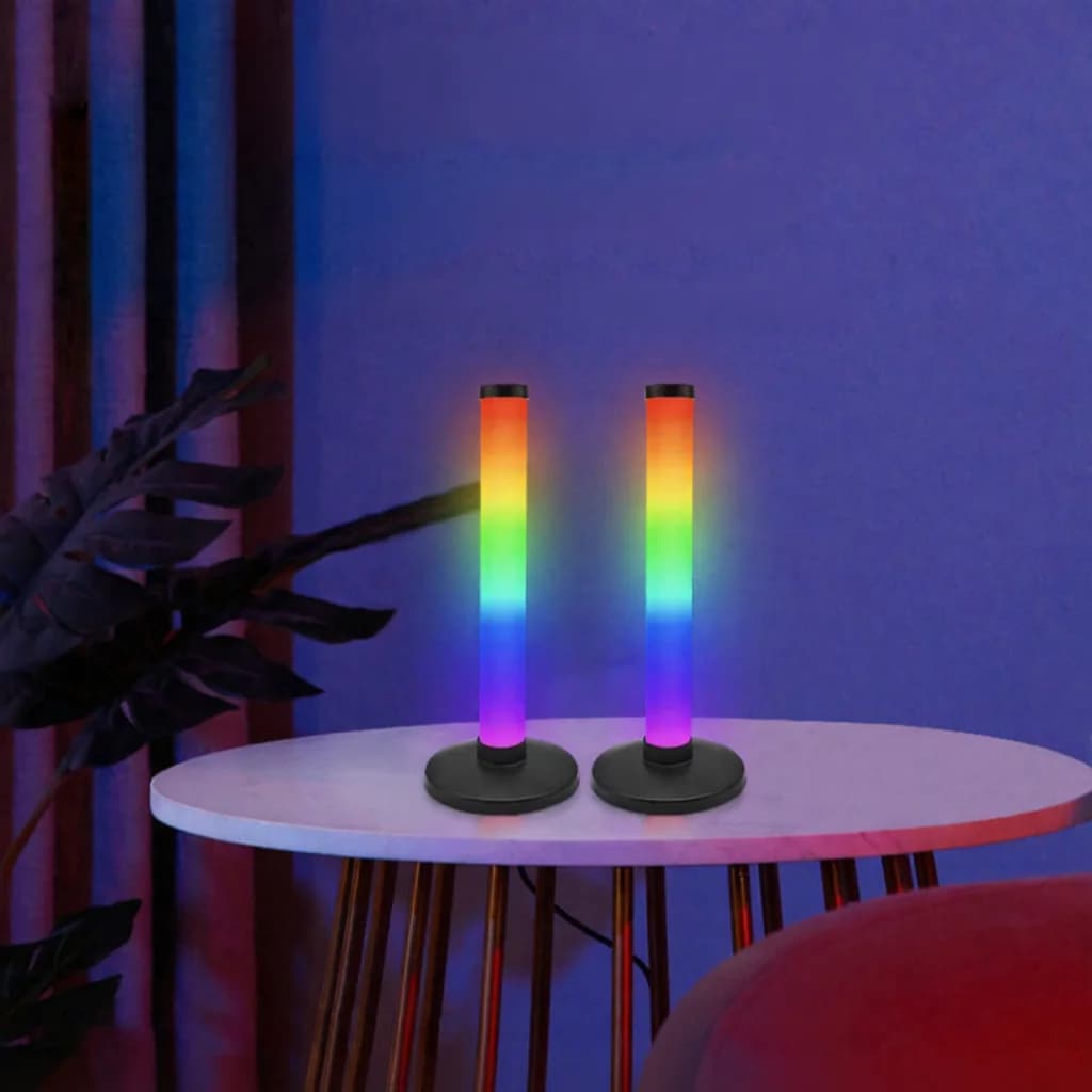 RGB atmosferos lempa su garso sinchronizavimu ir programėlės valdymu