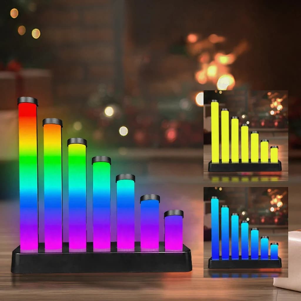 RGB garso reaktyvi LED stalinė lempa su programėlės valdymu