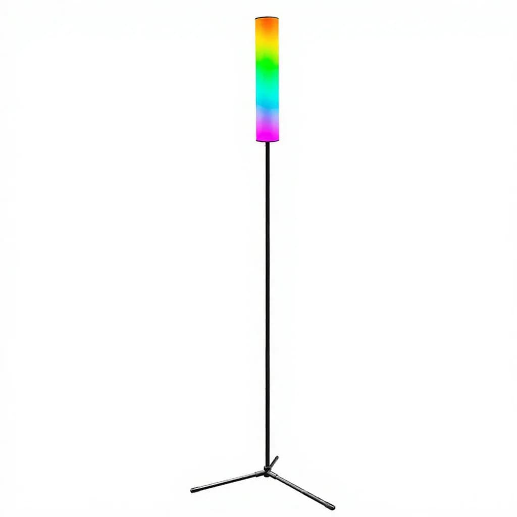 RGB LED tripodinė grindų lempa su nuotolinio valdymo pulteliu