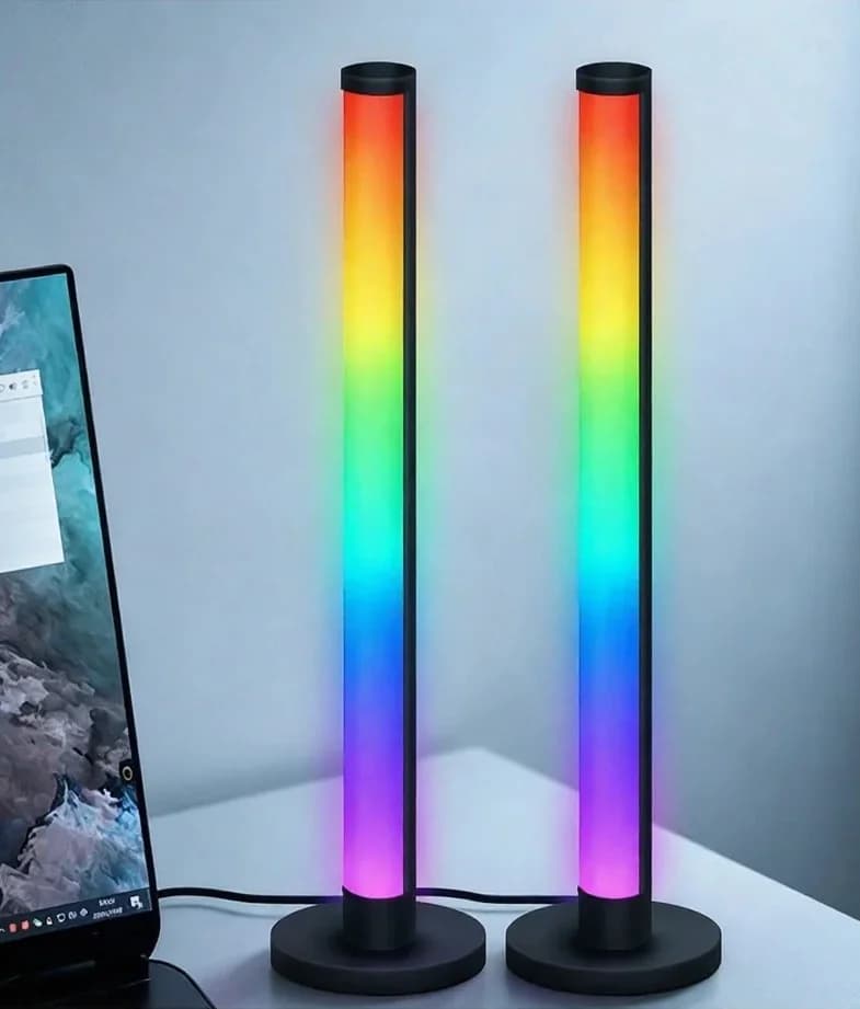 RGB LED staline lempa su garso reakcija ir valdymu per programėlę