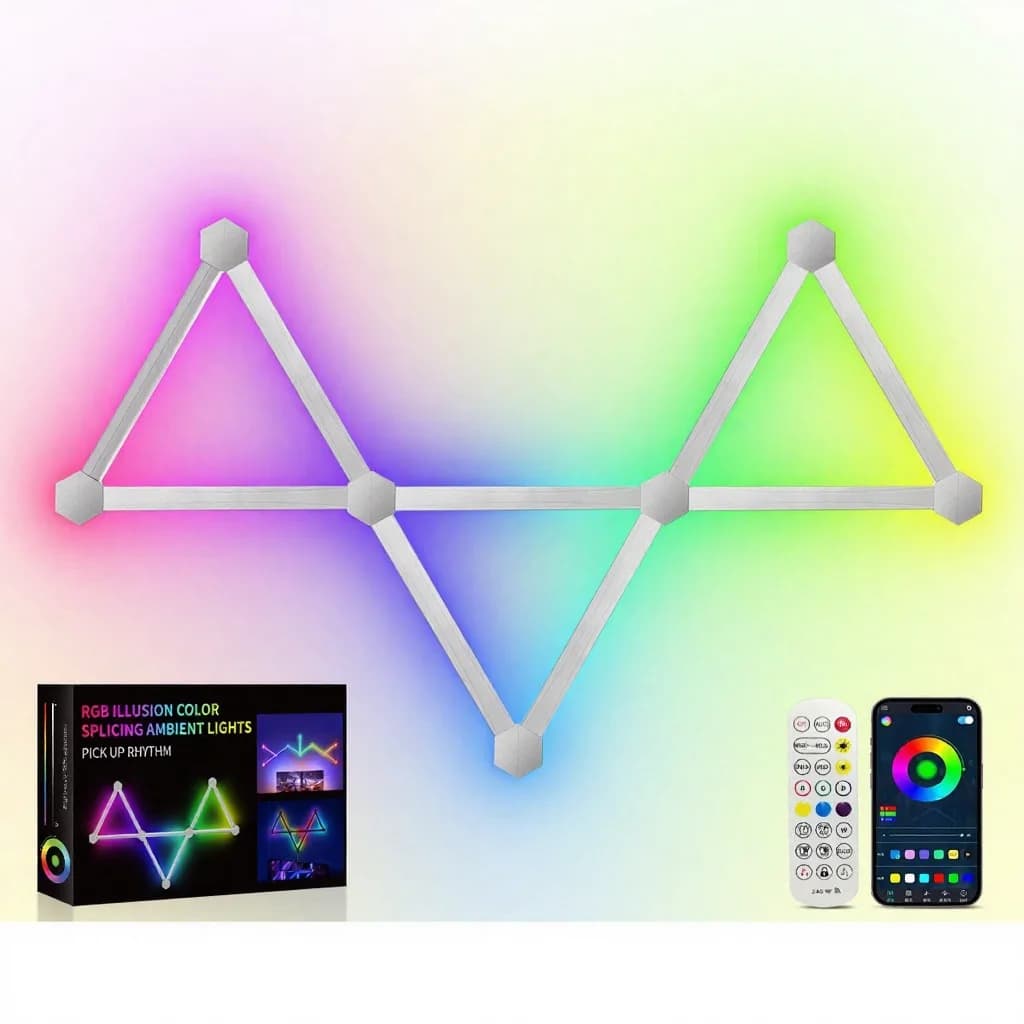 RGB išmanieji sujungiami LED sieniniai žibintai su valdymu programėle ir muzikos sinchronizavimu