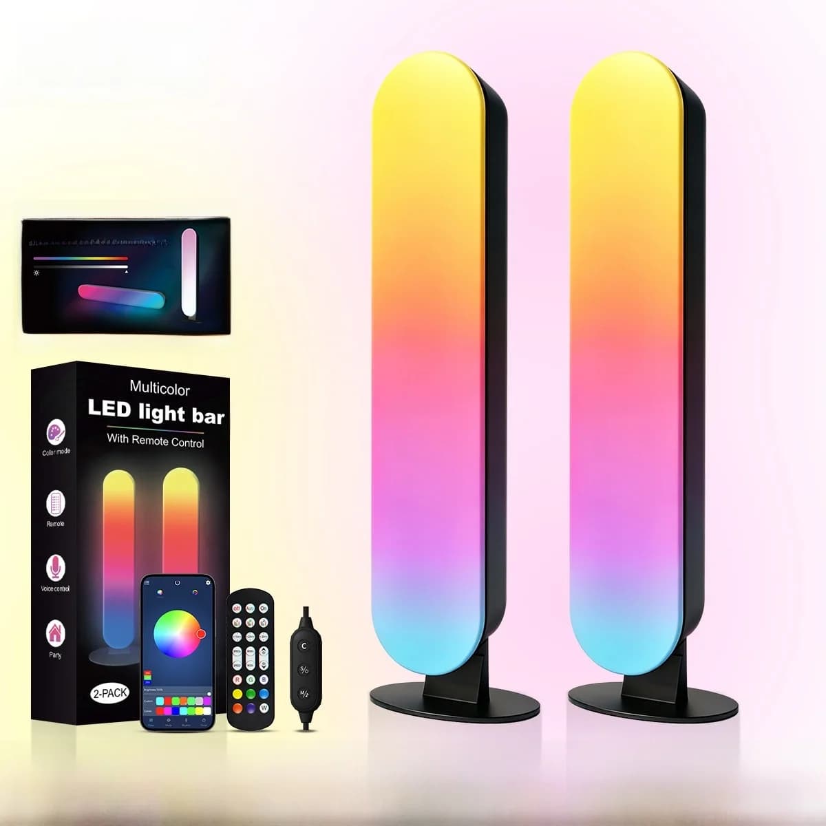 RGB LED aplinkos apšvietimas su „Bluetooth“ muzikos sinchronizavimu ir valdymu programėle