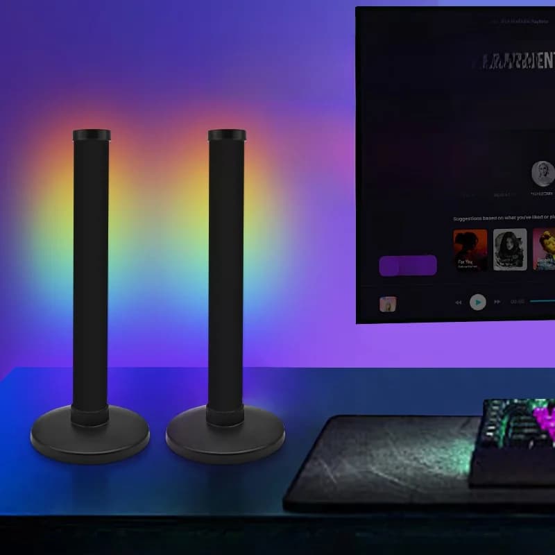 RGB atmosferos lempa su garso sinchronizavimu ir programėlės valdymu