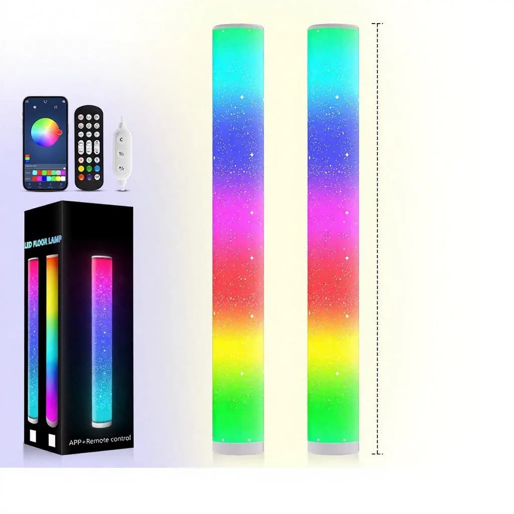 RGB LED grindų lempa su žvaigždžių efektu ir nuotolinio valdymo pulteliu