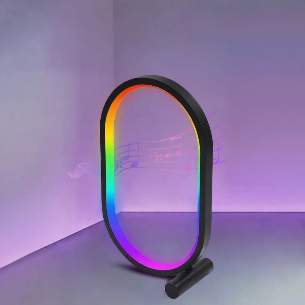 RGB stalinė lempa su muzikos sinchronizavimu, programėlės valdymu ir garsui jautriomis šviesomis