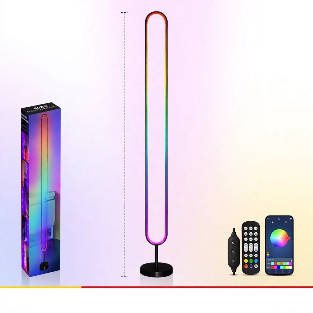RGB LED garsu aktyvuojama atmosferos šviesa su programėlės valdymu