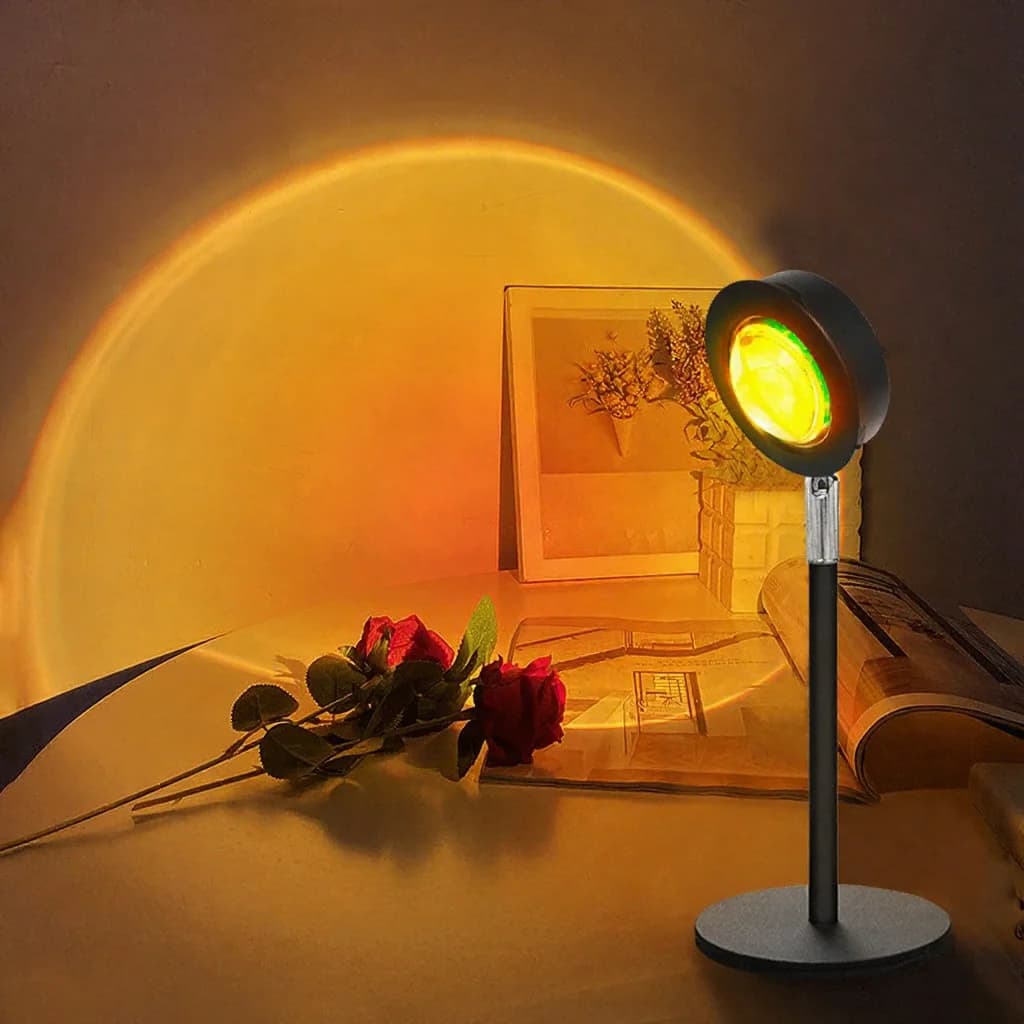 USB saulėlydžio projekcinė lempa RGB atmosferos šviesa stalui