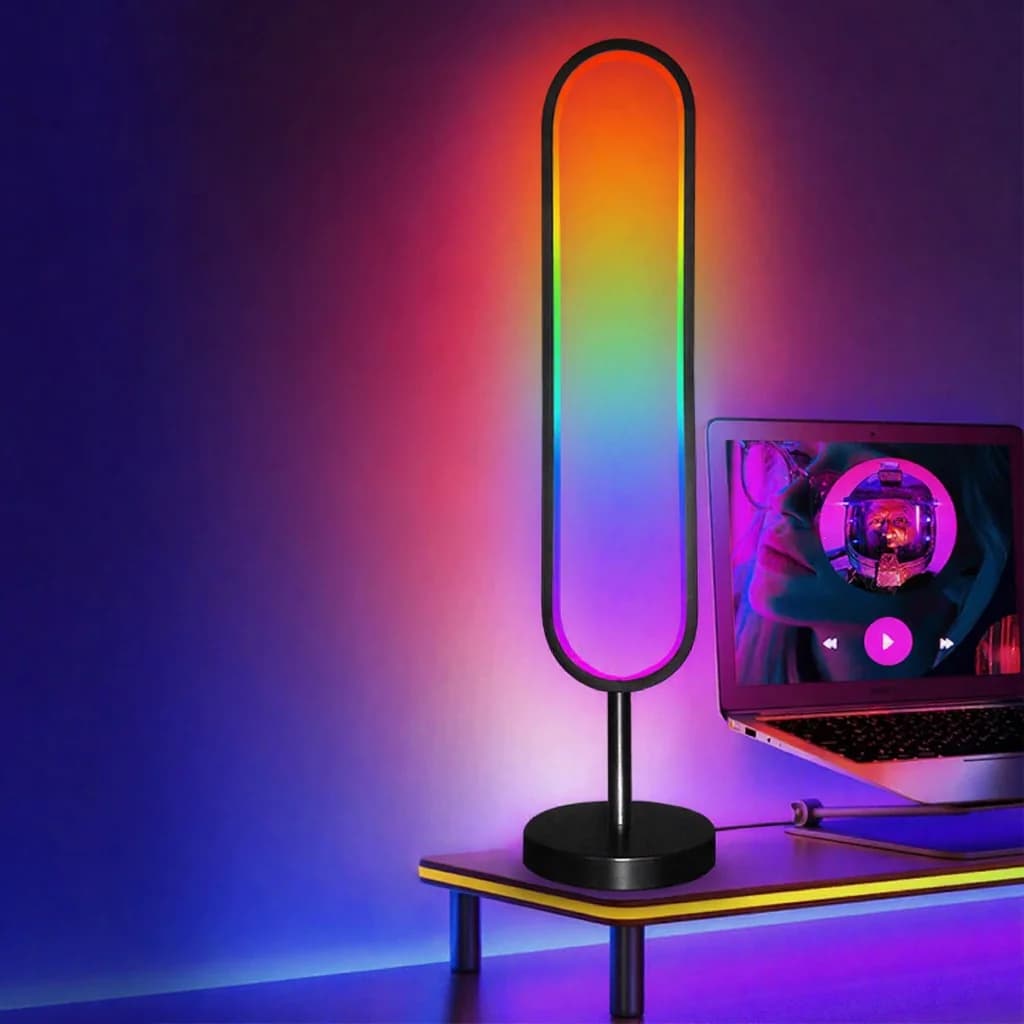 U formos RGB grindų lempa su garsui reaguojančia šviesa ir programėlės valdymu