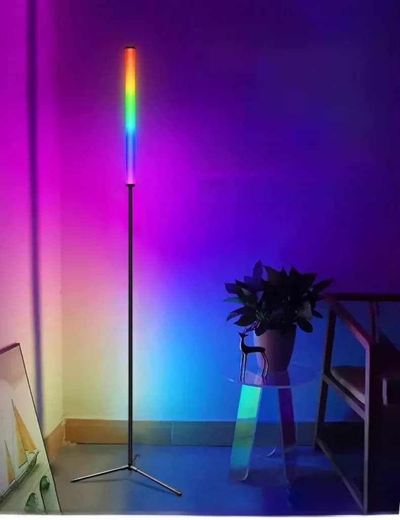 RGB spalvas keičianti grindų lempa su muzikos sinchronizavimu