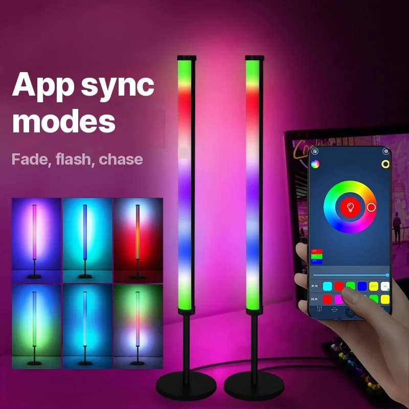 RGB LED staline atmosferos lempa su muzikos sinchronizavimu ir valdymu per programėlę
