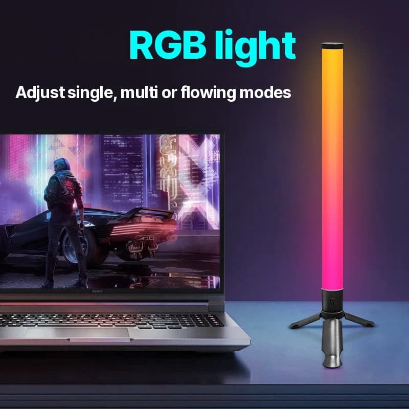 LED stalinė trikojo atmosferinė lempa su muzikos sinchronizavimu ir RGB efektais