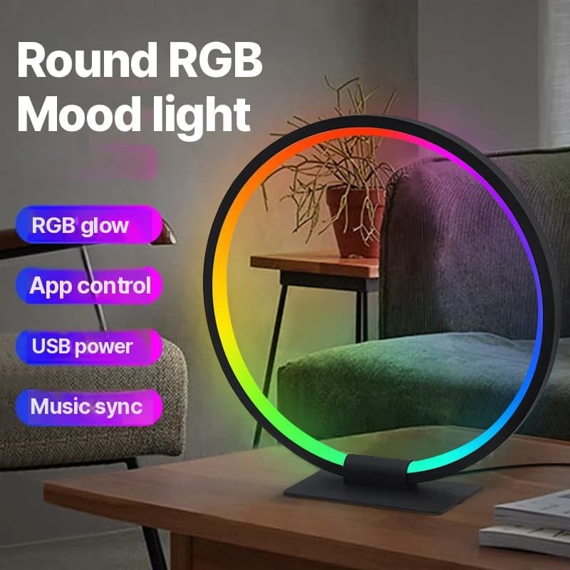 RGB LED atmosferinė naktinė lempa su muzikos sinchronizavimu