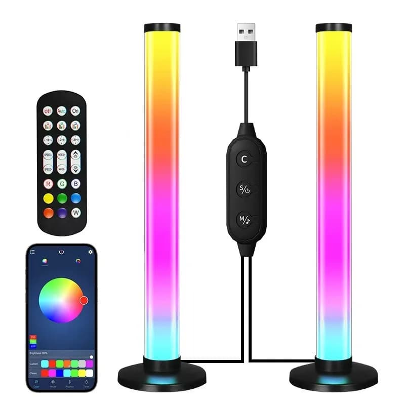 RGB LED staline lempa su garso reakcija ir valdymu per programėlę