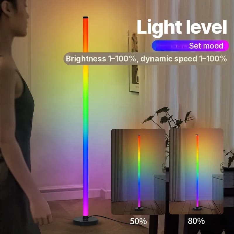RGB modulinė grindų lempa su muzikos sinchronizavimu ir programėle