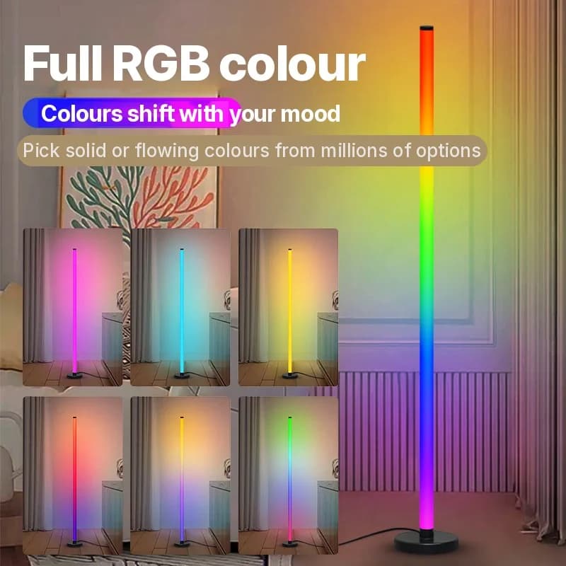 RGB modulinė grindų lempa su muzikos sinchronizavimu ir programėle