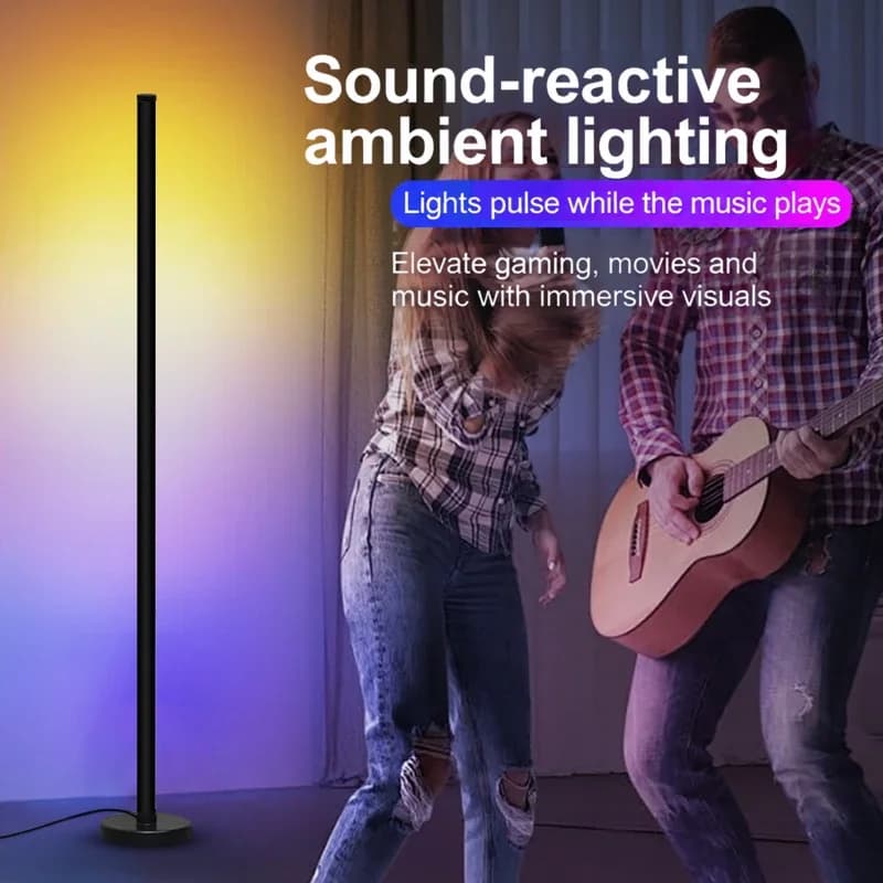 RGB modulinė grindų lempa su muzikos sinchronizavimu ir programėle